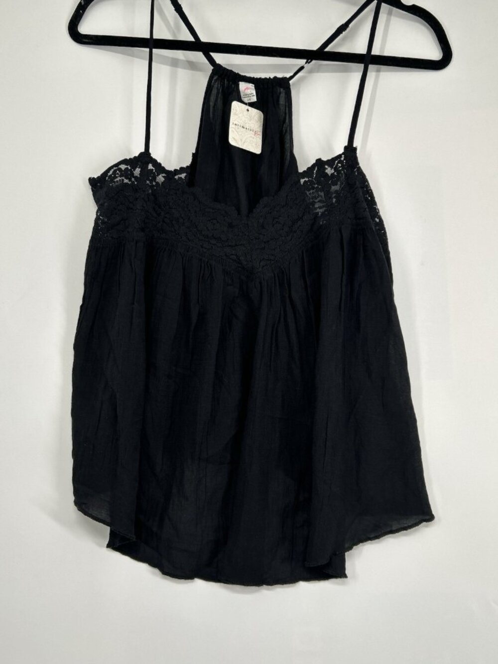Intimately Free People  Cami Blouse Top Tank Sleeveless Lace Slip Large New